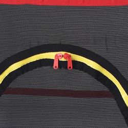 Trampolino con rete, 140 x 140 x 160 cm, in acciaio, PVC e schiuma multicolore | Collezione Happy Jump