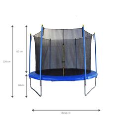 Cama elástica infantil con red de seguridad Ø244 cm, 80 kg, exterior