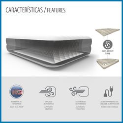 Lit Gonflable Bestway Tritech Double 203x152x51 cm avec Renfort Périmétral