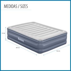 Lit Gonflable Bestway Tritech Double 203x152x51 cm avec Renfort Périmétral