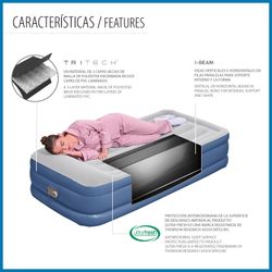 Matelas gonflable Bestway Tritech individuel 191x97x46 cm avec bordure renforcée