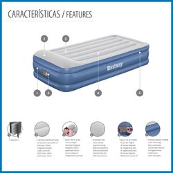 Matelas gonflable Bestway Tritech individuel 191x97x46 cm avec bordure renforcée