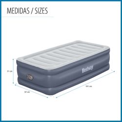 Colchão Inflável Bestway Tritech Individual 191x97x51 cm com Reforço Periférico