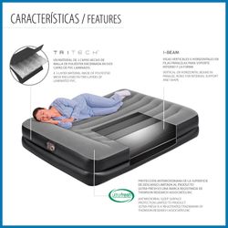 Colchão inflável duplo Bestway Tritech 203x152x46 cm com bomba integrada