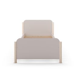 Cama individual, 199 x 107,2 x 70 cm, de madera en color crema | Colección Enola