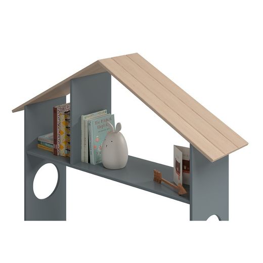 Letto singolo, 216,5 x 128,5 x 153 cm, in legno verde e naturale | Collezione Odessa