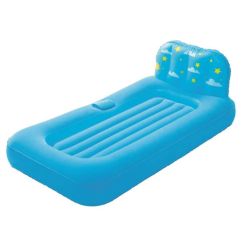 Cama Infantil Hinchable Flocada Bestway 67496 Azul 132x76x46 cm con Proyector