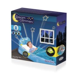 Cama Infantil Hinchable Flocada Bestway 67496 Azul 132x76x46 cm con Proyector