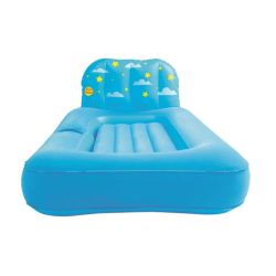 Cama Infantil Hinchable Flocada Bestway 67496 Azul 132x76x46 cm con Proyector