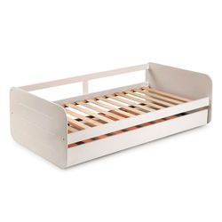 Cama nido, 195,2 x 105 x 62 cm, de madera en blanco  | Colección Redona