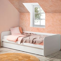 Cama nido, 195,2 x 105 x 62 cm, de madera en blanco  | Colección Redona