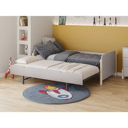 Cama nido, 198,5 x 105 x 68 cm, de madera en color crema | Colección Enola