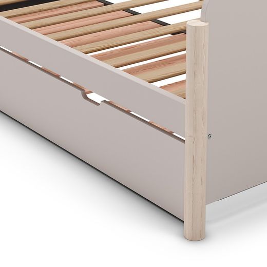Cama nido, 198,5 x 105 x 68 cm, de madera en color crema | Colección Enola