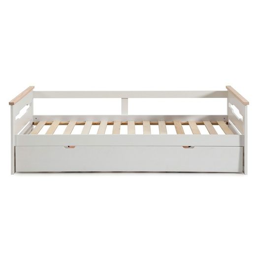 Cama nido, 199 x 105 x 62 cm, de madera en blanco y natural  | Colección Elisa