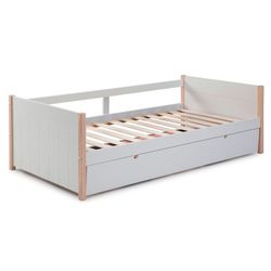 Cama nido, 200 x 98,5 x 62 cm, de madera en blanco  | Colección Kiara