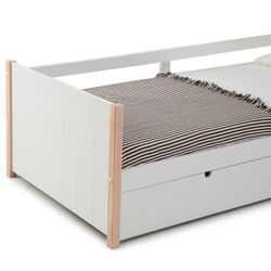 Cama nido, 200 x 98,5 x 62 cm, de madera en blanco  | Colección Kiara