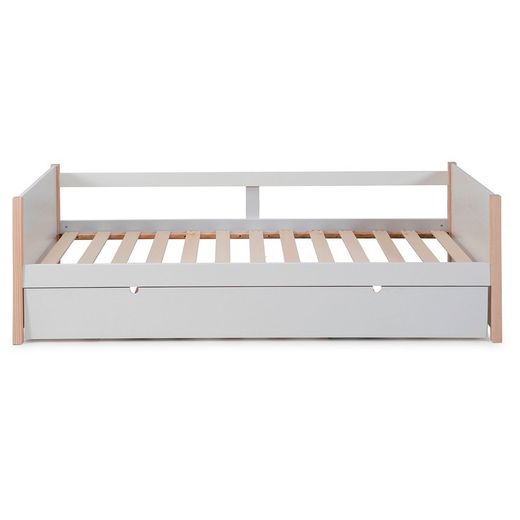 Cama nido, 200 x 98,5 x 62 cm, de madera en blanco  | Colección Kiara