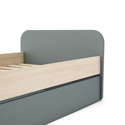 Cama nido, 205,4 x 102 x 65 cm, de madera de pino en verde y natural  | Colección Esteban