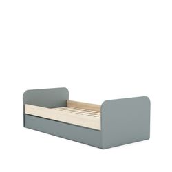 Cama nido, 205,4 x 102 x 65 cm, de madera de pino en verde y natural  | Colección Esteban