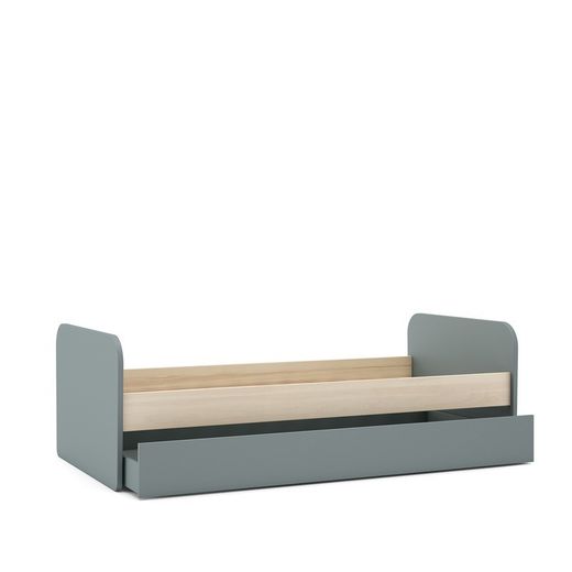 Cama nido, 205,4 x 102 x 65 cm, de madera de pino en verde y natural  | Colección Esteban