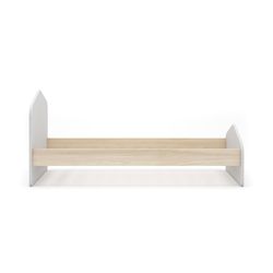 Cama para colchón de 90 cm, 195,4 x 100 x 90 cm, de madera de pino en blanco y natural  | Colección Estefania