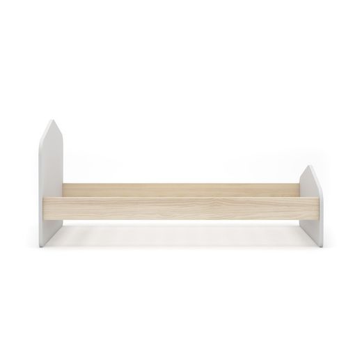 Cama para colchón de 90 cm, 195,4 x 100 x 90 cm, de madera de pino en blanco y natural  | Colección Estefania