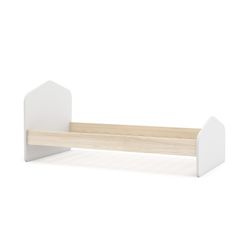 Cama para colchón de 90 cm, 195,4 x 100 x 90 cm, de madera de pino en blanco y natural  | Colección Estefania