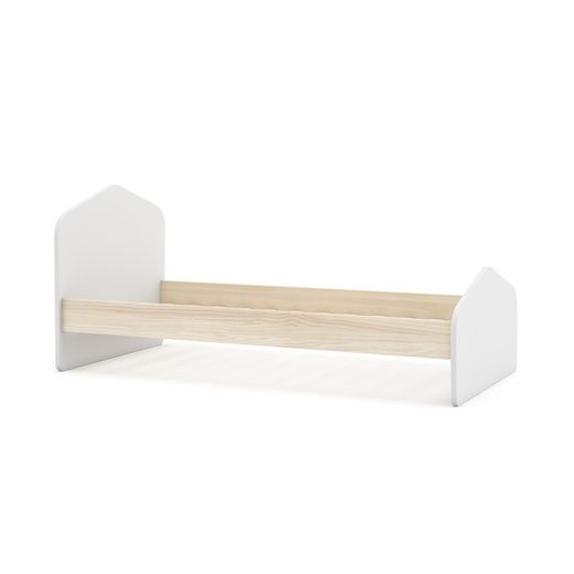 Cama para colchón de 90 cm, 195,4 x 100 x 90 cm, de madera de pino en blanco y natural  | Colección Estefania