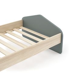 Cama para colchón de 90 cm, 195,4 x 100 x 90 cm, de madera de pino en verde y natural  | Colección Estefania