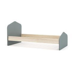 Cama para colchón de 90 cm, 195,4 x 100 x 90 cm, de madera de pino en verde y natural  | Colección Estefania