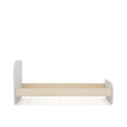 Cama para colchón de 90 cm, 195,4 x 106,5 x 90 cm, de madera de pino en blanco y natural  | Colección Esteban