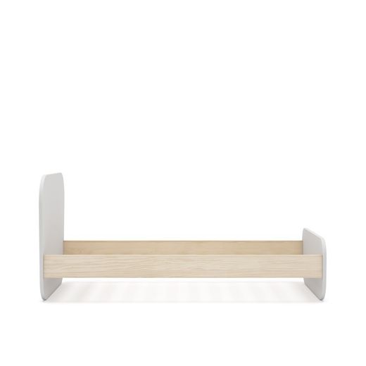 Cama para colchón de 90 cm, 195,4 x 106,5 x 90 cm, de madera de pino en blanco y natural  | Colección Esteban