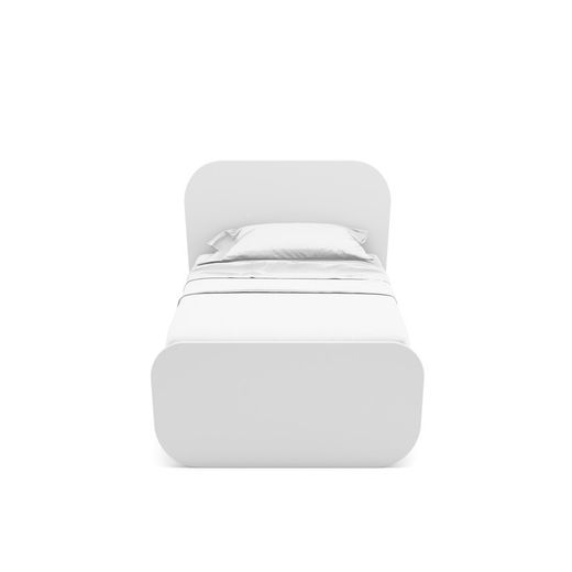 Cama para colchón de 90 cm, 195,4 x 106,5 x 90 cm, de madera de pino en blanco y natural  | Colección Esteban