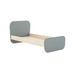 Cama para colchón de 90 cm, 195,4 x 106,5 x 90 cm, de madera de pino en verde y natural  | Colección Esteban