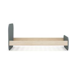 Cama para colchón de 90 cm, 195,4 x 106,5 x 90 cm, de madera de pino en verde y natural  | Colección Esteban