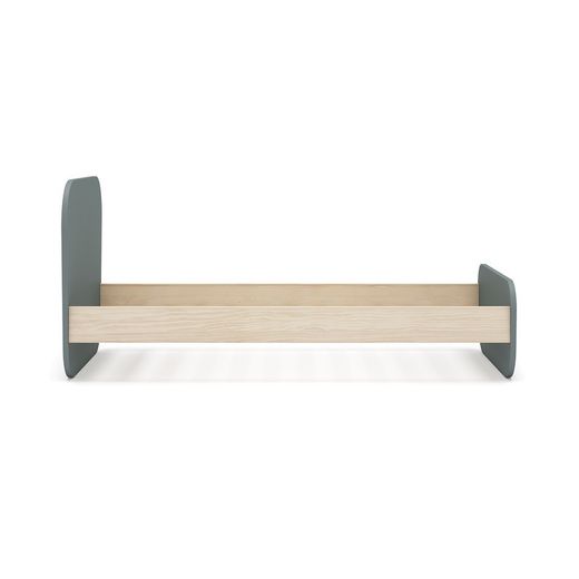 Cama para colchón de 90 cm, 195,4 x 106,5 x 90 cm, de madera de pino en verde y natural  | Colección Esteban