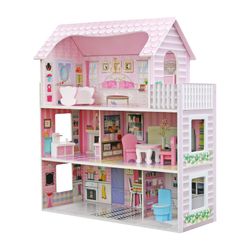 Casa delle bambole, 62 x 27 x 70 cm, in legno multicolore | Collezione Alba