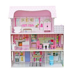 Casa delle bambole, 62 x 27 x 70 cm, in legno multicolore | Collezione Alba