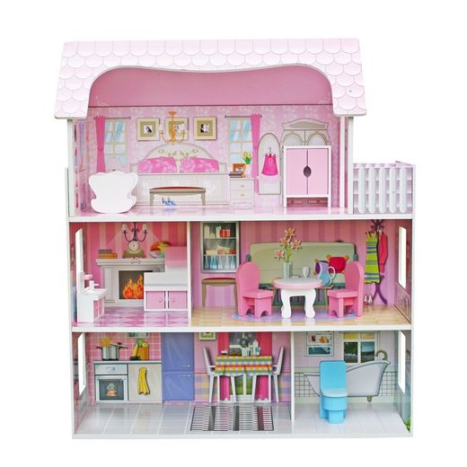 Casa delle bambole, 62 x 27 x 70 cm, in legno multicolore | Collezione Alba