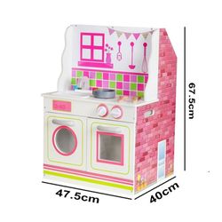 Casa delle bambole e cucina, 47,5 x 40 x 67,5 cm, in legno multicolore | Collezione Estela