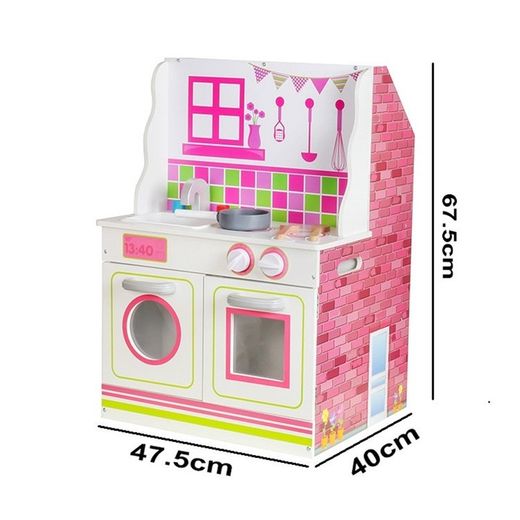 Casa delle bambole e cucina, 47,5 x 40 x 67,5 cm, in legno multicolore | Collezione Estela