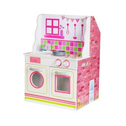Casa delle bambole e cucina, 47,5 x 40 x 67,5 cm, in legno multicolore | Collezione Estela