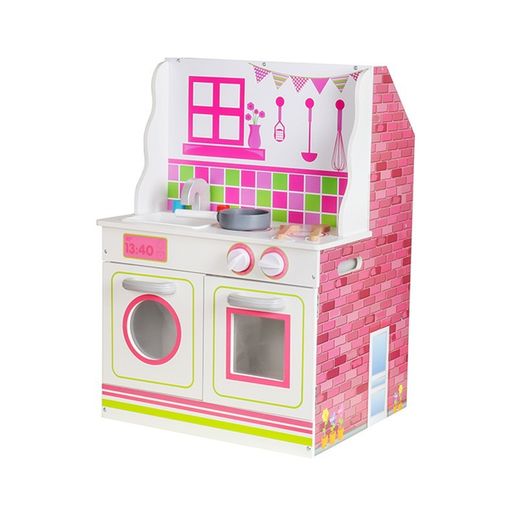 Casa delle bambole e cucina, 47,5 x 40 x 67,5 cm, in legno multicolore | Collezione Estela