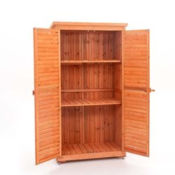 Garten-Schrank aus Holz Gardiun Emmy mit Klapptüren und Boden