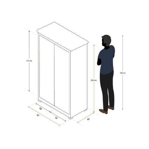 Garten-Schrank aus Holz Gardiun Emmy mit Klapptüren und Boden
