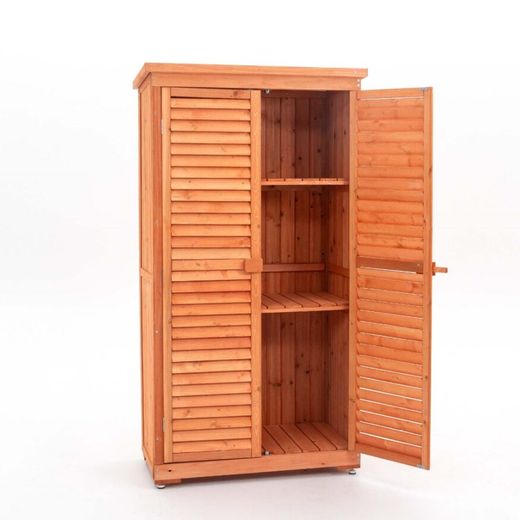 Garten-Schrank aus Holz Gardiun Emmy mit Klapptüren und Boden