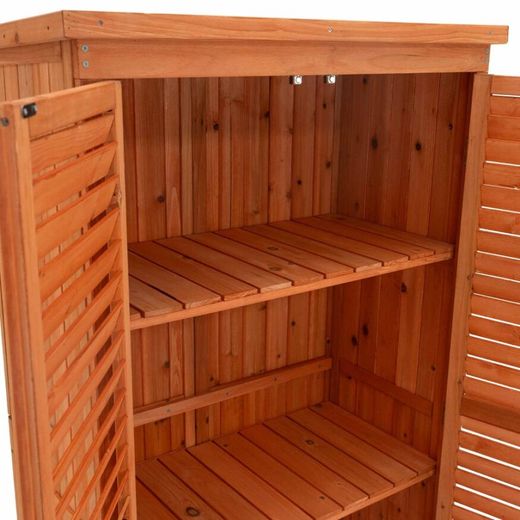 Garten-Schrank aus Holz Gardiun Emmy mit Klapptüren und Boden