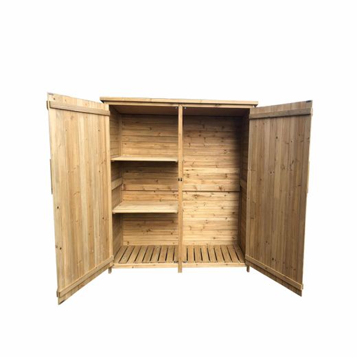 Caseta Armario Gardiun Sundy 140x52x162 cm en Madera Maciza para Exterior - Almacenamiento Resistente y Duradero al Aire Libre