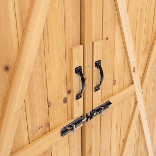 Caseta Armario Gardiun Sundy 140x52x162 cm en Madera Maciza para Exterior - Almacenamiento Resistente y Duradero al Aire Libre