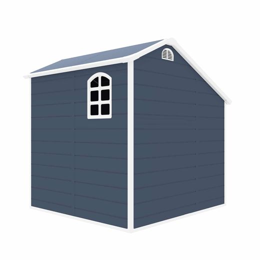 Caseta de Jardín en Resina Gardiun Sylvana A 3,92 m² con Leñero Exterior - 204x192x204 cm, Color Antracita, Resistente y Estética para tu Espacio Exterior